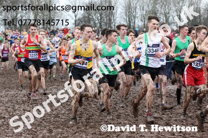 Mens under-17s 2018 British Inter Counties Cross Country Champs., Prestwold Hall, Loughborough. Photo: David T. Hewitson/Sports for All Pics